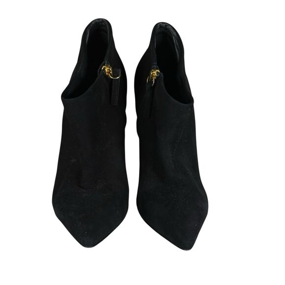 Giuseppe Zanotti Black Suede Booties 39 US 9 Pony Hair Zebra Heel Ankle Zip - Picture 7 of 9
